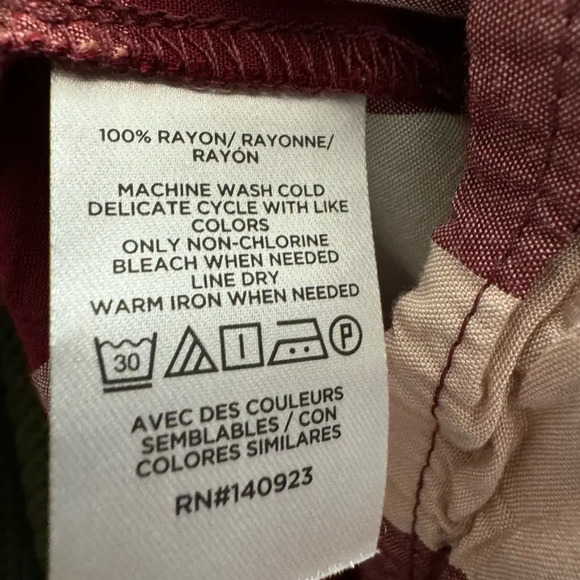 Loft Gingham Plaid Long Sleeve Peplum Style Shirt‎ Size X Small - Picture 4 of 4